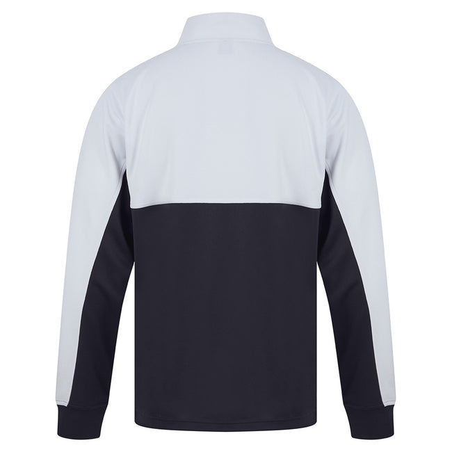 Navy-White - Back - Finden & Hales Mens Quarter Zip Track Top
