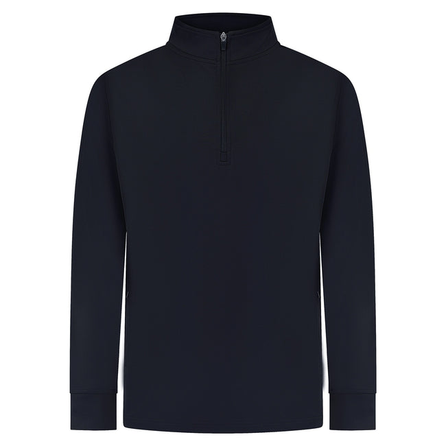 Navy - Front - Finden & Hales Mens Quarter Zip Track Top