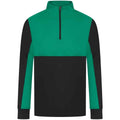 Black-Emerald - Front - Finden & Hales Mens Quarter Zip Track Top