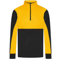 Black-Gold - Front - Finden & Hales Mens Quarter Zip Track Top