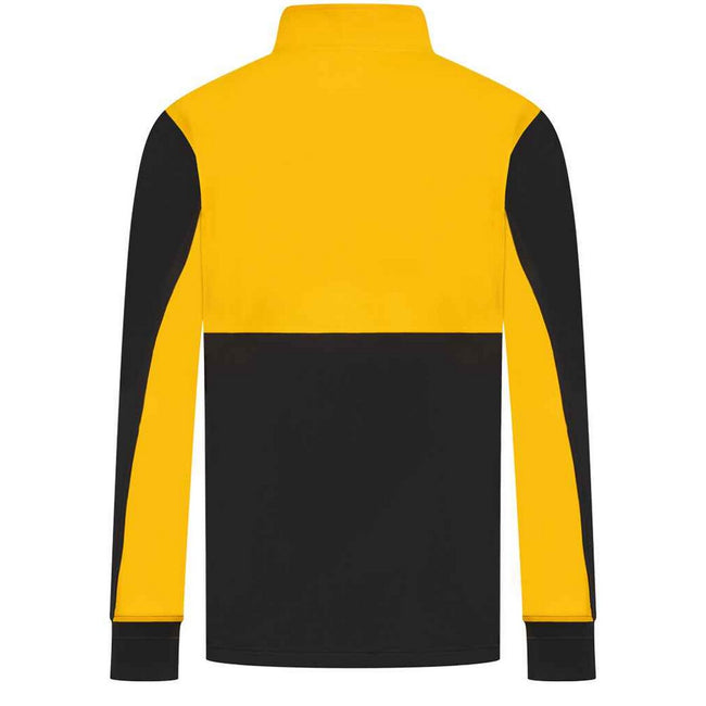 Black-Gold - Back - Finden & Hales Mens Quarter Zip Track Top