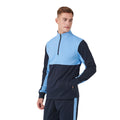 Navy-Sky - Back - Finden & Hales Mens Quarter Zip Track Top