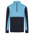 Navy-Sky - Front - Finden & Hales Mens Quarter Zip Track Top