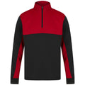 Black-Red - Front - Finden & Hales Mens Quarter Zip Track Top
