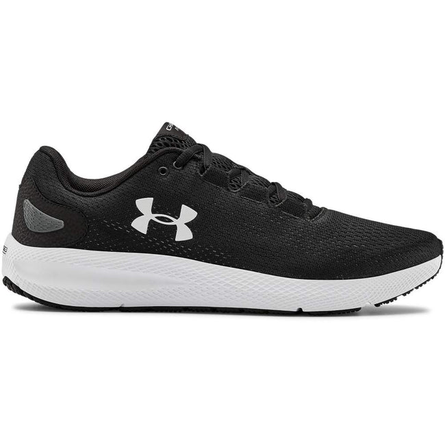 Black-White - Front - Under Armour Mens Charged Pursuit 2 Trainers