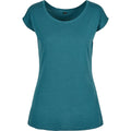Teal - Front - Build Your Brand Womens-Ladies Wide Neck T-Shirt