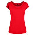 City Red - Front - Build Your Brand Womens-Ladies Wide Neck T-Shirt