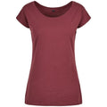 Cherry - Front - Build Your Brand Womens-Ladies Wide Neck T-Shirt
