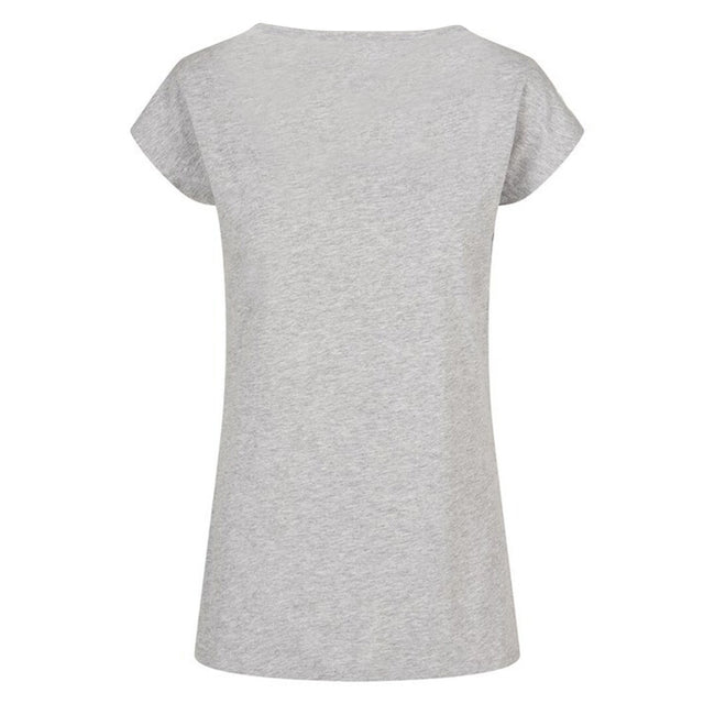 Heather Grey - Back - Build Your Brand Womens-Ladies Wide Neck T-Shirt