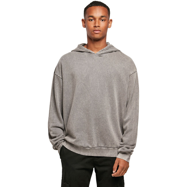Asphalt - Side - Build Your Brand Mens Acid Wash Oversized Hoodie