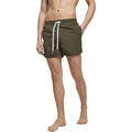 Olive - Close up - Build Your Brand Mens Swim Shorts