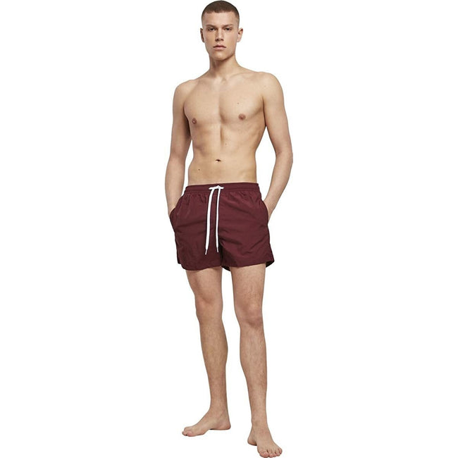 Cherry Red - Back - Build Your Brand Mens Swim Shorts