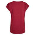 Burgundy - Back - Build Your Brand Womens-Ladies Extended Shoulder T-Shirt