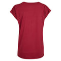 Burgundy - Back - Build Your Brand Womens-Ladies Extended Shoulder T-Shirt