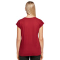 Burgundy - Lifestyle - Build Your Brand Womens-Ladies Extended Shoulder T-Shirt