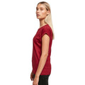 Burgundy - Pack Shot - Build Your Brand Womens-Ladies Extended Shoulder T-Shirt