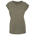 Olive - Front - Build Your Brand Womens-Ladies Extended Shoulder T-Shirt