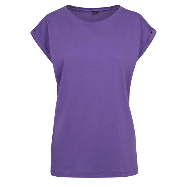 Ultra Violet - Front - Build Your Brand Womens-Ladies Extended Shoulder T-Shirt