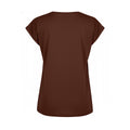 Chocolate Brown - Back - Build Your Brand Womens-Ladies Extended Shoulder T-Shirt
