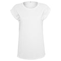 White - Front - Build Your Brand Womens-Ladies Extended Shoulder T-Shirt
