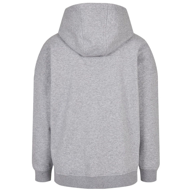 Grey - Back - Build Your Brand Mens Oversized Cut-On Hoodie