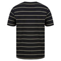 Black-Khaki - Back - Front Row Mens Striped T-Shirt