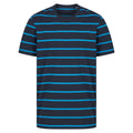Navy-Marine - Front - Front Row Mens Striped T-Shirt