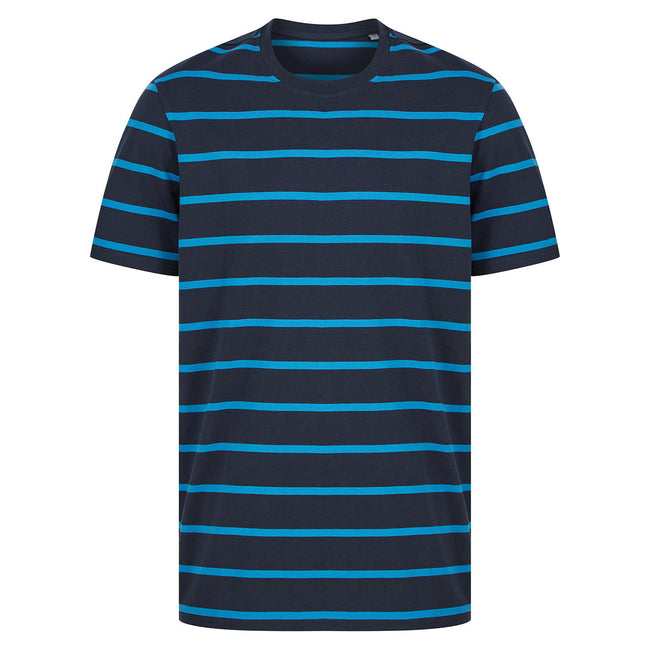 Navy-Marine - Front - Front Row Mens Striped T-Shirt