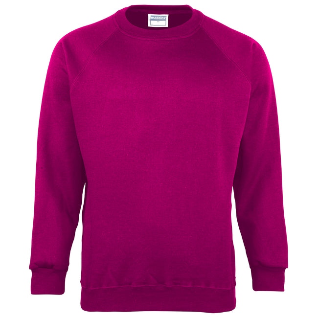 Raspberry - Front - Maddins Kids Unisex Coloursure Crew Neck Sweatshirt - Schoolwear