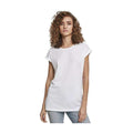 White - Back - Build Your Brand Womens-Ladies Organic Extended Shoulder T-Shirt