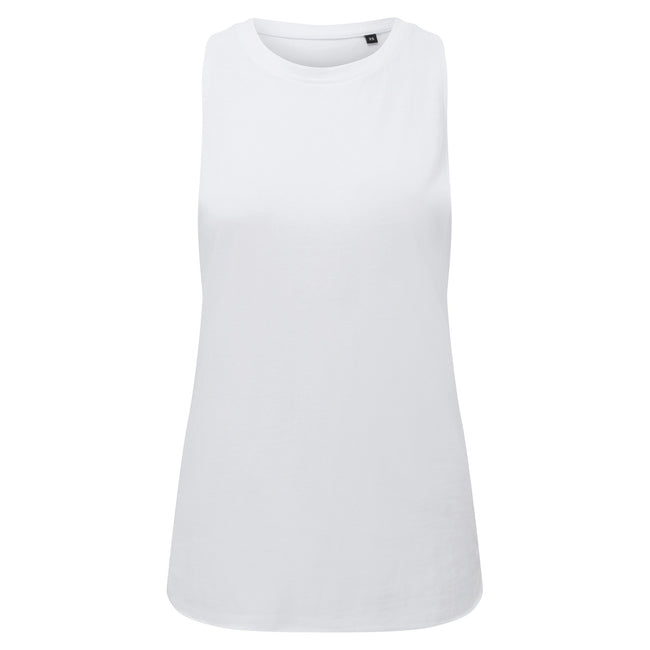 White - Front - TriDri Womens-Ladies Organic Tank Top