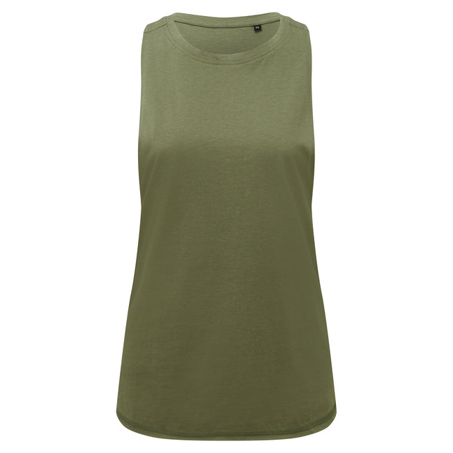 Olive - Front - TriDri Womens-Ladies Organic Tank Top