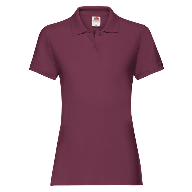 Burgundy - Front - Fruit of the Loom Womens-Ladies Premium Polo Shirt