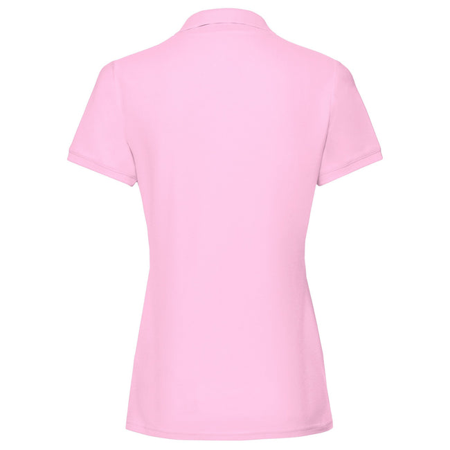 Light Pink - Back - Fruit of the Loom Womens-Ladies Premium Polo Shirt