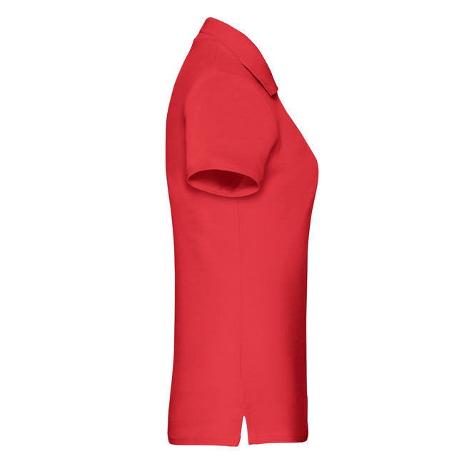 Red - Side - Fruit of the Loom Womens-Ladies Premium Polo Shirt