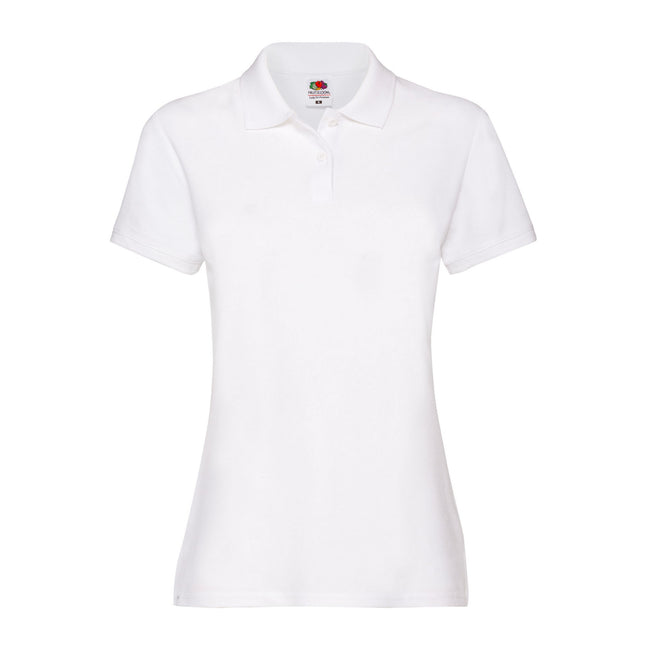 White - Front - Fruit of the Loom Womens-Ladies Premium Polo Shirt