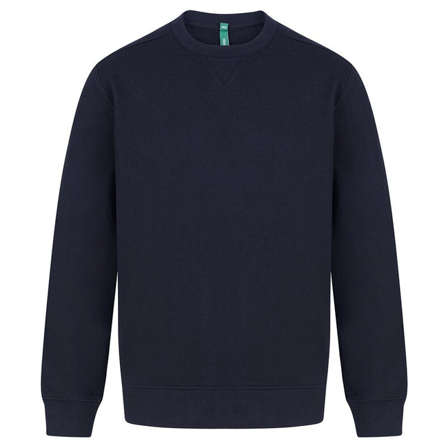 Navy - Front - Henbury Unisex Adult Sustainable Sweatshirt