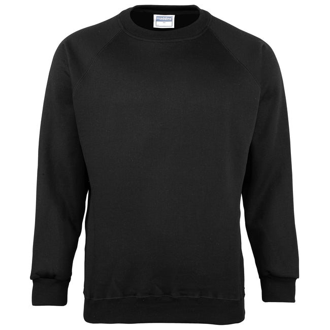 Black - Front - Maddins Kids Unisex Coloursure Crew Neck Sweatshirt - Schoolwear