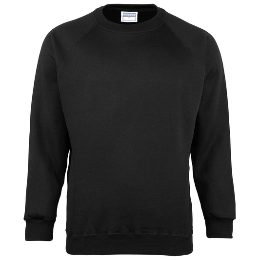 Black - Front - Maddins Kids Unisex Coloursure Crew Neck Sweatshirt - Schoolwear
