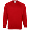 Red - Front - Maddins Mens Coloursure Plain Crew Neck Sweatshirt