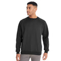 Black - Back - Maddins Mens Coloursure Plain Crew Neck Sweatshirt