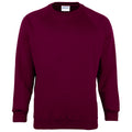 Burgundy - Front - Maddins Mens Coloursure Plain Crew Neck Sweatshirt