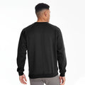 Black - Side - Maddins Mens Coloursure Plain Crew Neck Sweatshirt
