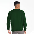 Bottle Green - Side - Maddins Mens Coloursure Plain Crew Neck Sweatshirt