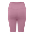 Mauve - Back - TriDri Womens-Ladies Ribbed Seamless 3D Cycling Shorts