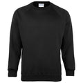 Black - Front - Maddins Mens Coloursure Plain Crew Neck Sweatshirt