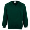 Bottle Green - Front - Maddins Childrens Unisex Coloursure V-Neck Sweatshirt - Schoolwear