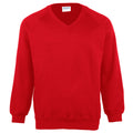 Red - Front - Maddins Childrens Unisex Coloursure V-Neck Sweatshirt - Schoolwear