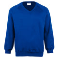 Royal - Front - Maddins Childrens Unisex Coloursure V-Neck Sweatshirt - Schoolwear
