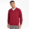 Red - Back - Maddins Mens Coloursure V-Neck Sweatshirt